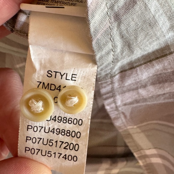 Lucky Brand Men's Button Up Linen Plaid Short Sleeve Utility - Picture 3 of 5